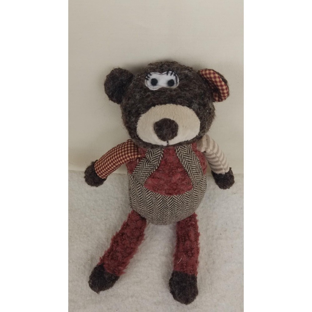 Teddy bear Fifty Four Breck brown chevron stripes new Plush rustic G54